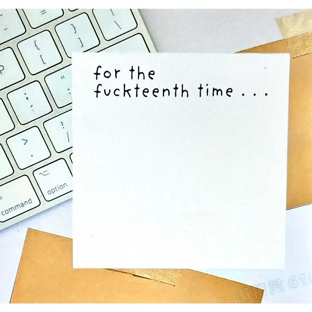Pad of 50 Sheets Funny Self Adhesive Notes Sarcastic Gag Prank 3x3